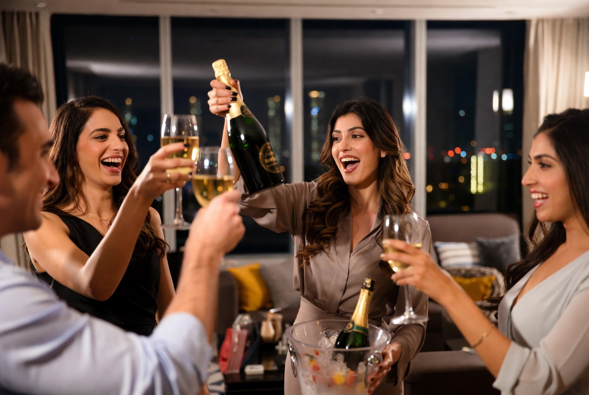 Champagne celebration